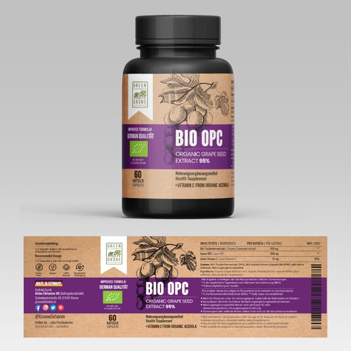 Label for an Organic Supplement brand
