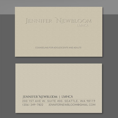 Business Card for Jennifer Newbloom