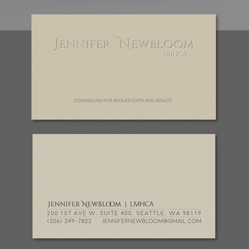 Business Card for Jennifer Newbloom