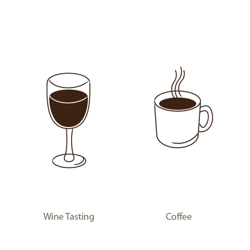 Wine/Coffee/Antiques Illustrations