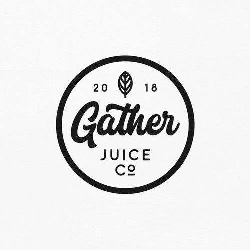 Hand Lettering Logo for Gather Juice co