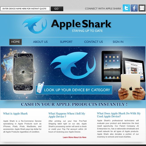 Create the next website design for AppleShark.com - GUARANTEED !