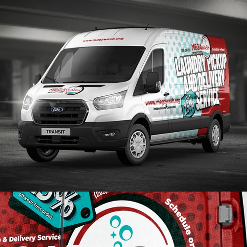  Winning eye catching van wrap for a Laundry Delivery Van