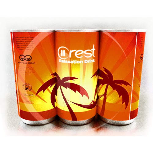 Create can design for the new Rest Relaxation Drink