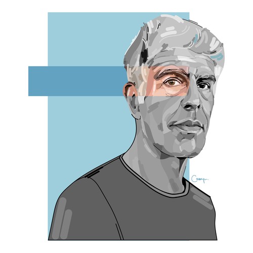 Anthony Bourdain portrait 