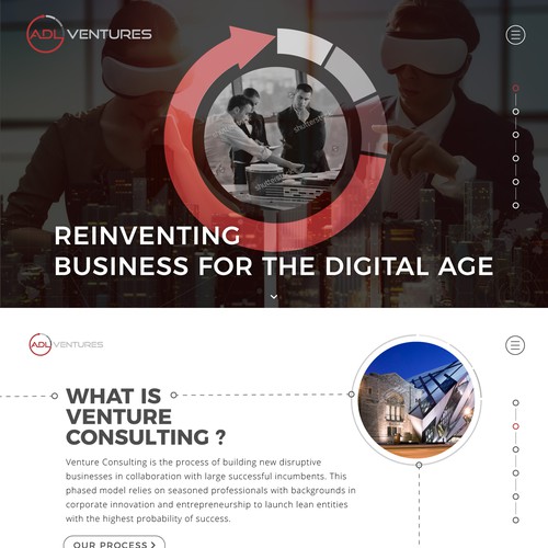 Modern and tech Webdesign for ADL Ventures