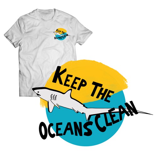 Keep the oceans clean- T shirt illustration