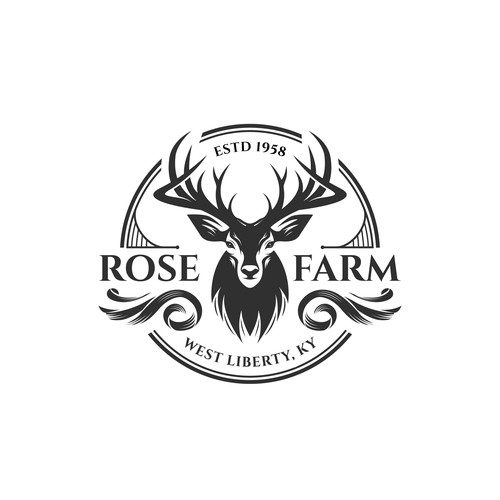 Vintage logo design for Rose Farm