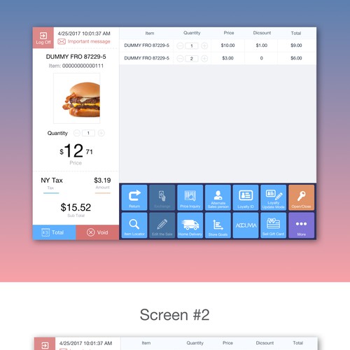 Clean, Modern UI for Accuvia Software's Point of Sale Application