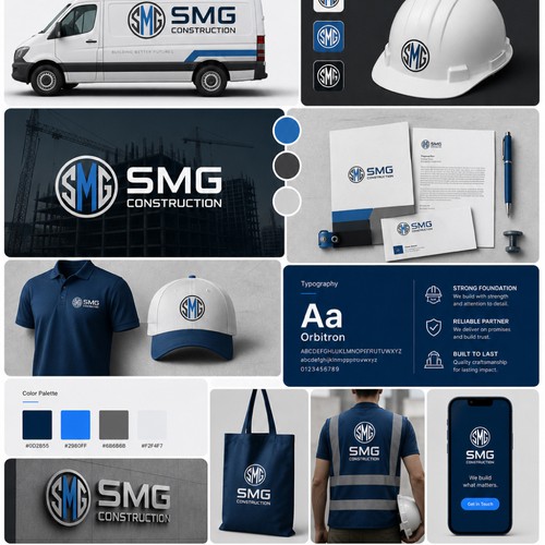 Modernized Construction logo and Branding Design
