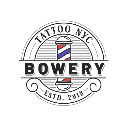 Vintage Logo for a Tattoo Salon and Barbershop