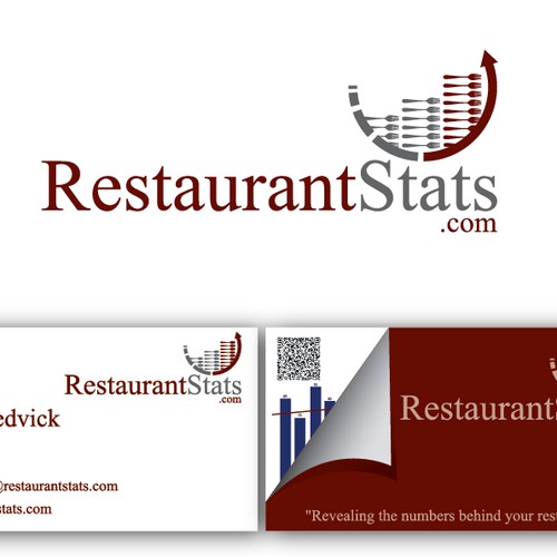 Create the next logo and business card for RestaurantStats.com