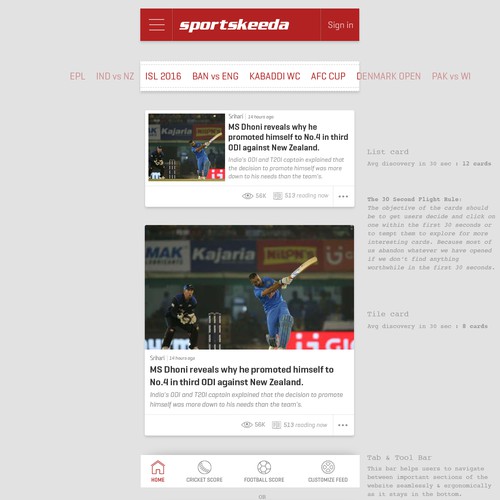 Sportskeeda Mobile Web