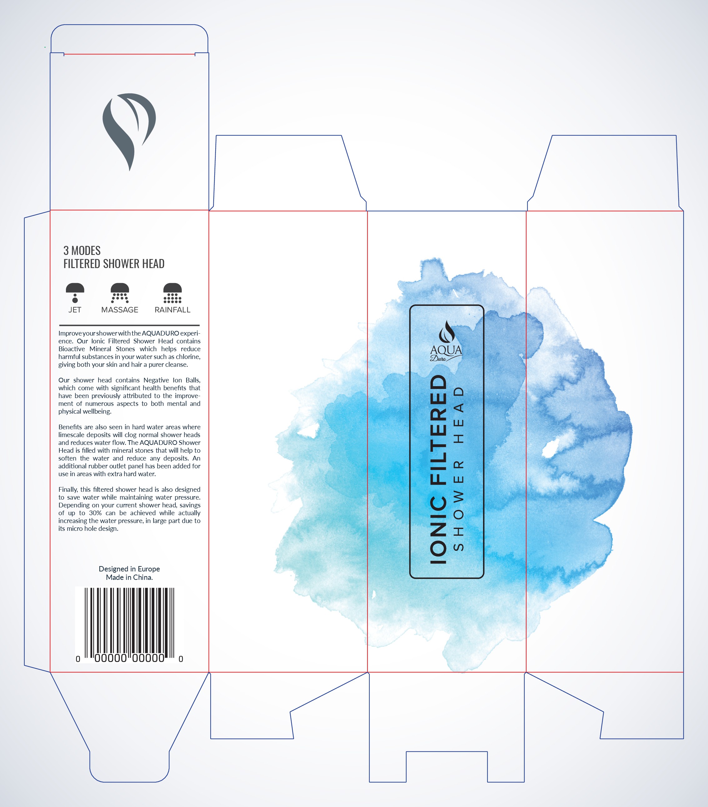 Design gift box like packaging for a shower head!