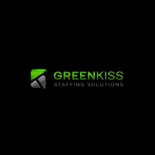 GREENKISS - Negative space logo