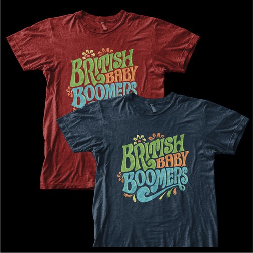 60s Hippie Psychedelic British Baby Boomer Tshirt Wanted - Fun, Bright Colors