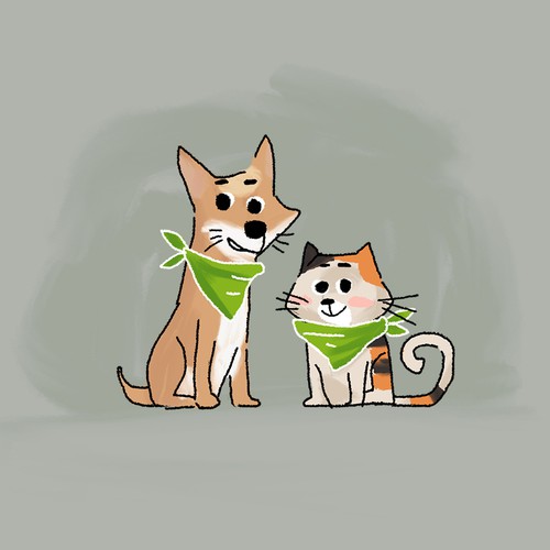 Dog and cat illustration