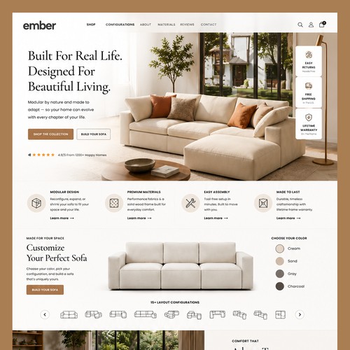 E-Commarce Landing page for Sofa Set