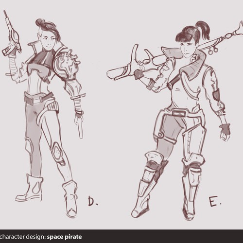Vanessa, space pirate (sketches)