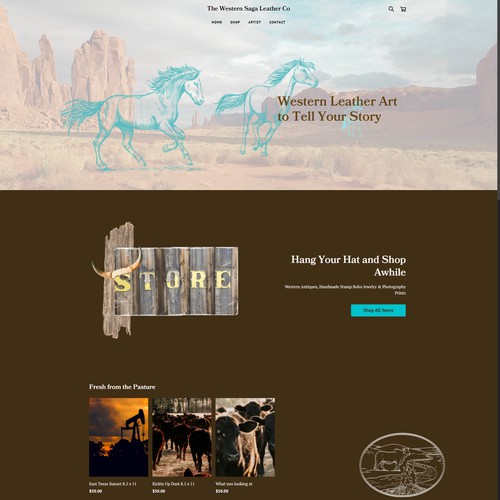 Square Online Store Web Design for a Leather Artist