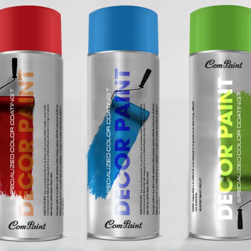 Product Label Design for AEROSOL SPRAY PAINT CAN