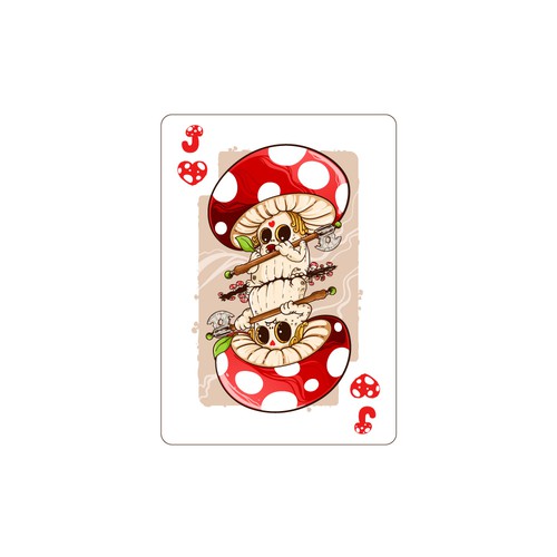 Mushroom themes playing card