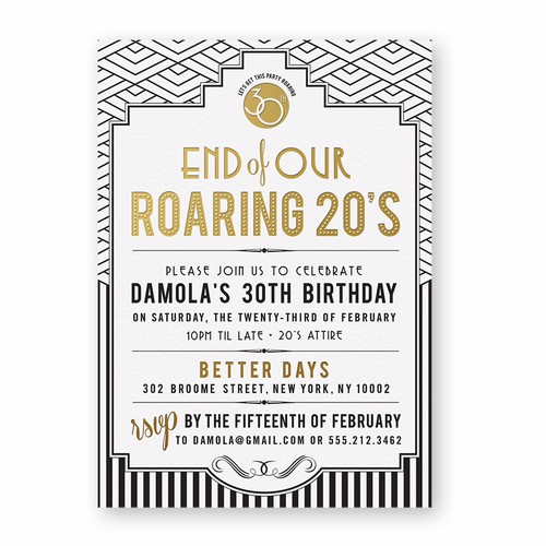 Roaring 20's Invitation