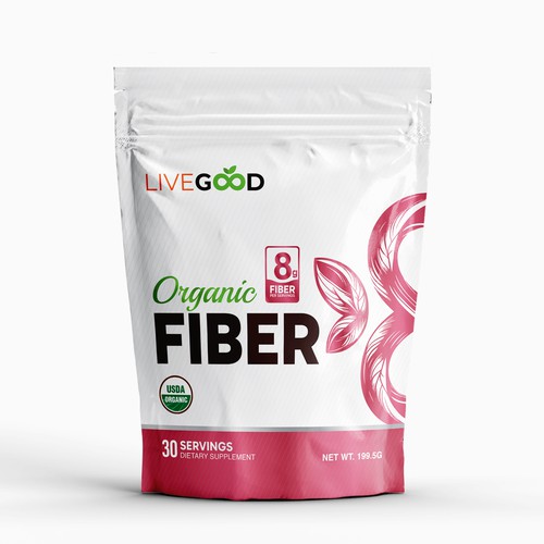 Packaging Design for LiveGood Organic Fiber