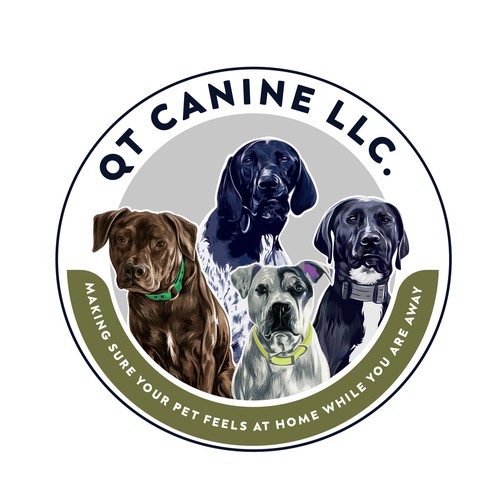 Illustrated logo of QT canine LLC