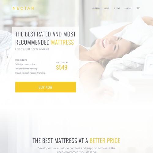 Website design for mattress company