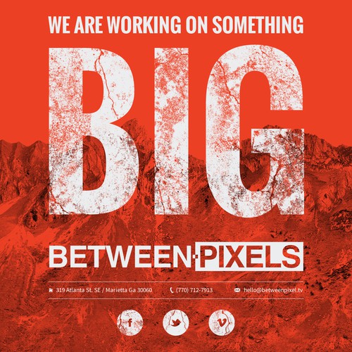 Create the next landing page for Between Pixels
