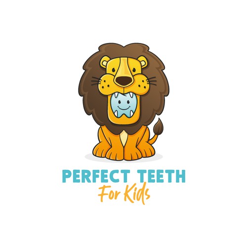 Kids Dental Lion Logo