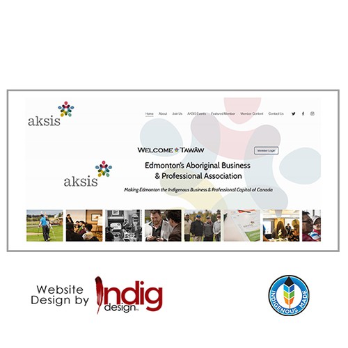 Website for Aksis, an Indigenous Business Association