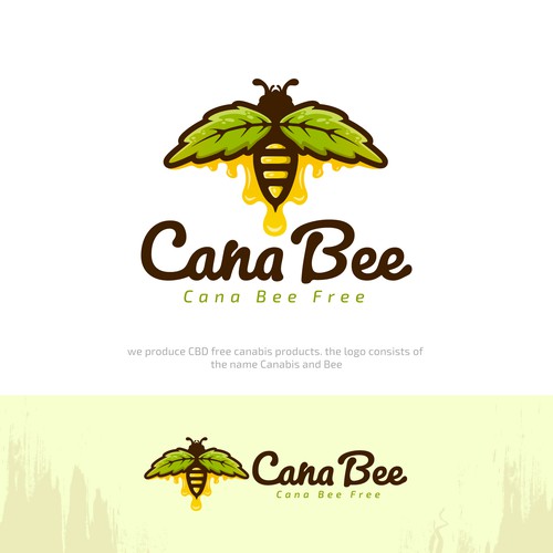 Cana Bee free cannabis product logo concept 