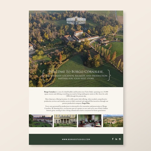 Italian Film Studio and location flyer