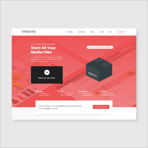 Landing page stock animation