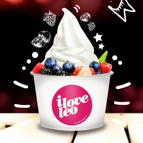 Hip and natural frozen yogurt billboard