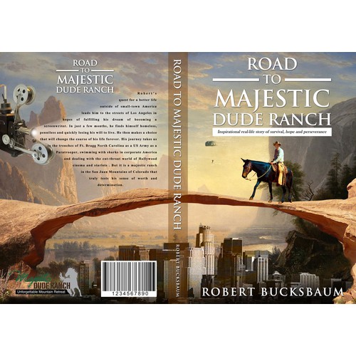Create the book cover for "Road to Majestic Dude Ranch"