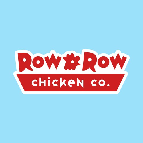 Fun logo design for Row Row Chicken Co.