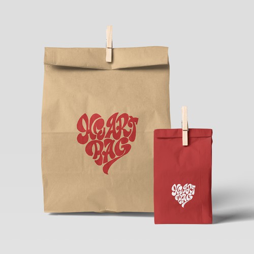 Handlettering logo concept for biodegradable paper bags lunch company