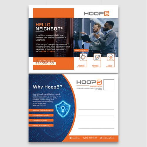 Hoop5 IT Services – Local Business Flyer for Escondido