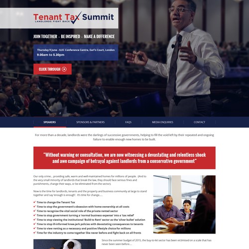 Tenant Tax Summit - Landing Page Design