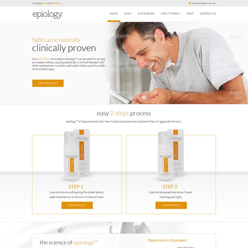 Clean and clinical design for acne treatment product