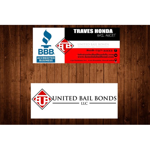 Creative eye catching business card design for bail bonds company