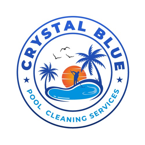 Crystal Blue Pool Cleaning Services — Tropical Pool Maintenance Logo