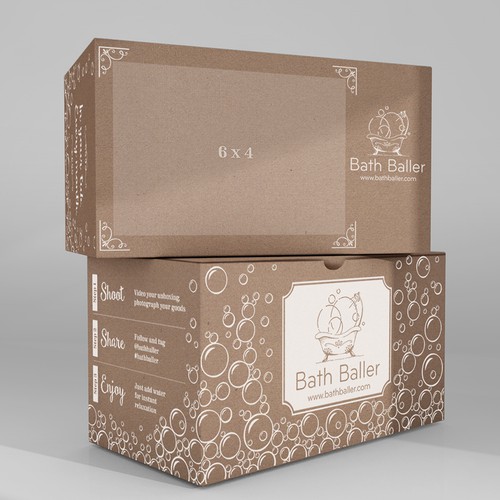 Subscription box shipping mailer design for Bath Baller