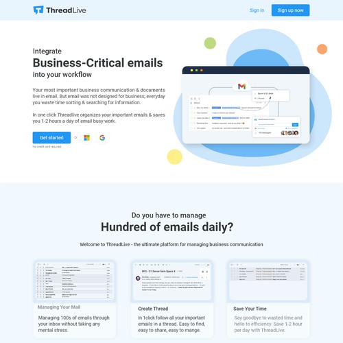 ThreadLive Landing Page Design