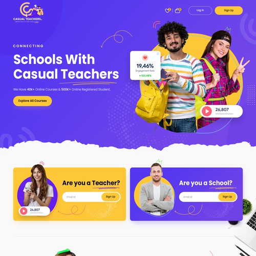 Education Platform Landing Page for Teacher & School Matching (Lead Generation)