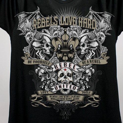 Design a Biker T-shirt in rockabilly style