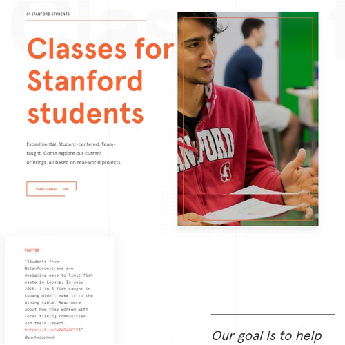 Squarespace website updates for Stanford University - D.School
